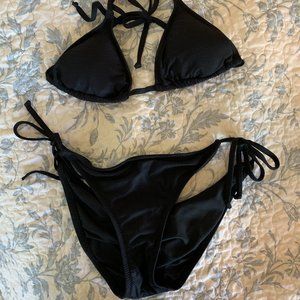 J. Crew Black Triangle Bikini Set